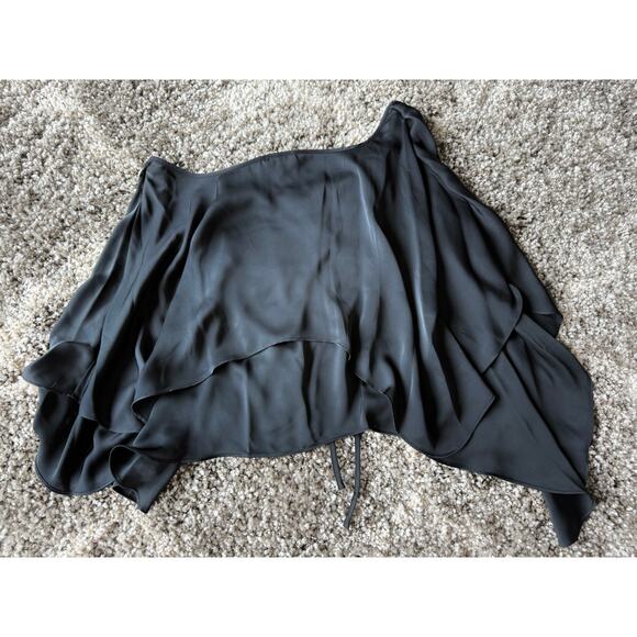 Ramy Brook NWT Kassidy Black Satin Elegant Blouse Halter Tank Top size Medium - Picture 7 of 11